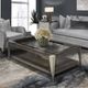 Michael Amini® Roxbury Park Glass Top Cocktail Table with Slate Base-1
