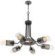 Cal® Lighting & Accessories Savona Black/Wood Chandelier-1