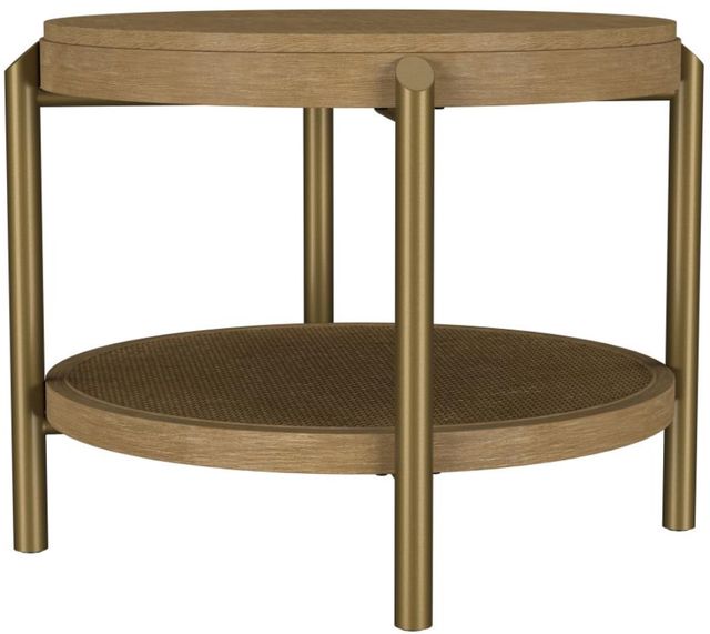 Coaster® Arini Sand Wash End Table with Aged Brass Base-2