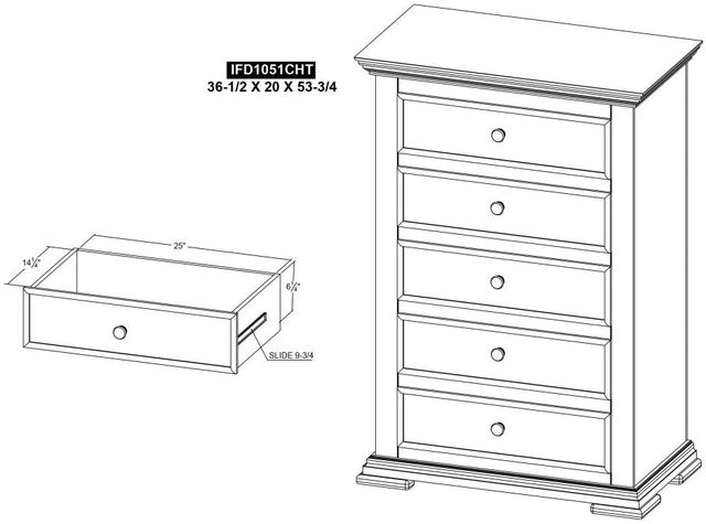 International Furniture Direct Terra Dark Black Chest-2