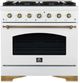 FORNO® Antico Series Alta Qualita 36" White and Antique Brass Pro Style Gas Range-0