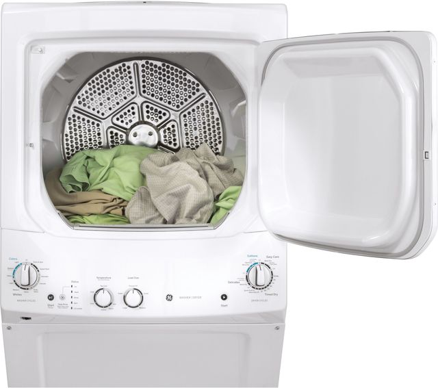 GE® Unitized Spacemaker® 3.8 Cu. Ft. Washer, 5.9 Cu. Ft. White On White Electric Dryer-3