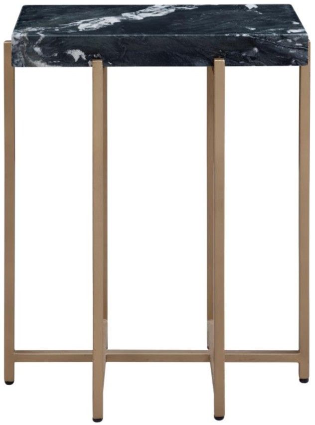 Martin Svensson View Point Black End Table with Gold Base-0