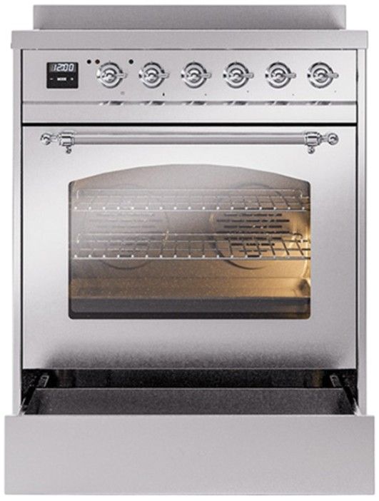 Ilve® Nostalgie II Series 30" Stainless Steel Pro Style Induction Range-2