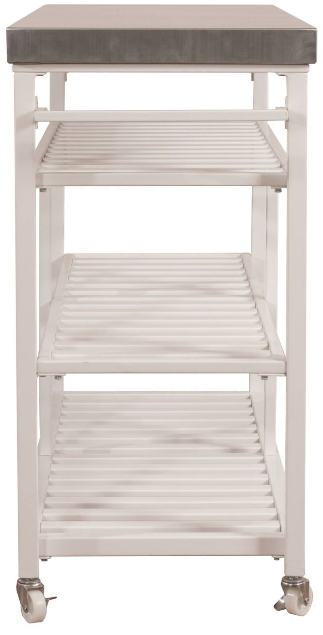 HH2 Home Kennon White Stainless Steel Kitchen Cart-1