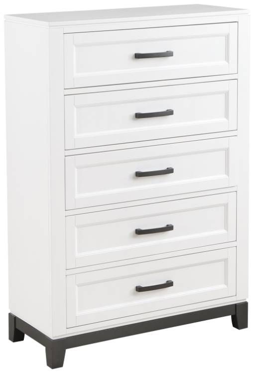 Homelegance® Garretson Metallic Gray/White 5-Drawer Chest-0
