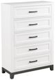 Homelegance® Garretson Metallic Gray/White 5-Drawer Chest-0