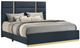 Coaster® Ines Navy Queen Upholstered Panel Bed-0