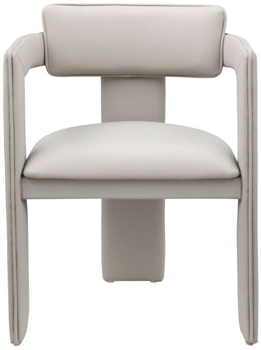 Meridian Furniture Brenda Taupe Leather Upholstered Dining Arm Chair-1