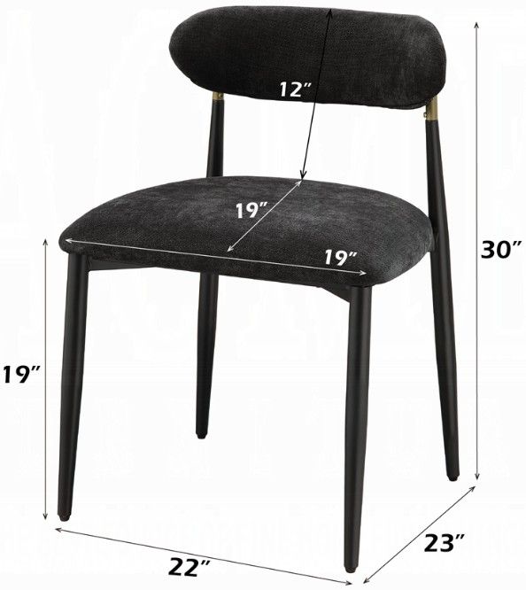 ACME Furniture Jaramillo 2-Piece Black Upholstered Side Chair Set-2