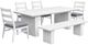 Intercon Nash 6-Piece Buff Aluminum/Fabric Outdoor Dining Table Set with Bench and Chairs-0