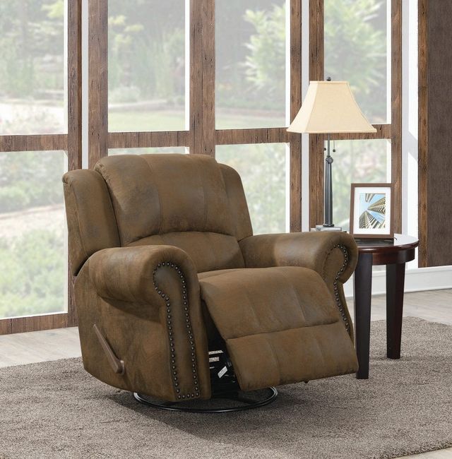 Coaster® Sir Rawlinson Buckskin Brown Swivel Rocker Recliner-4