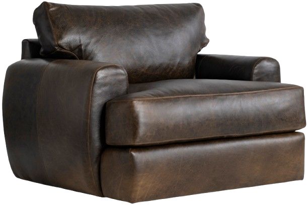 Bernhardt Cameron Bernhardt Living Brown 44" Leather Swivel Chair-1
