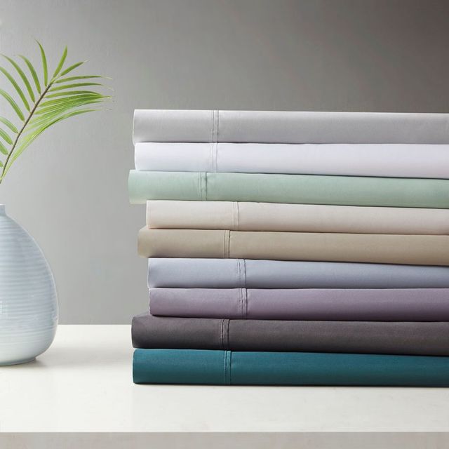 Olliix by Beautyrest Blue Full 600 Thread Count Cooling Cotton Rich Sheet Set-4