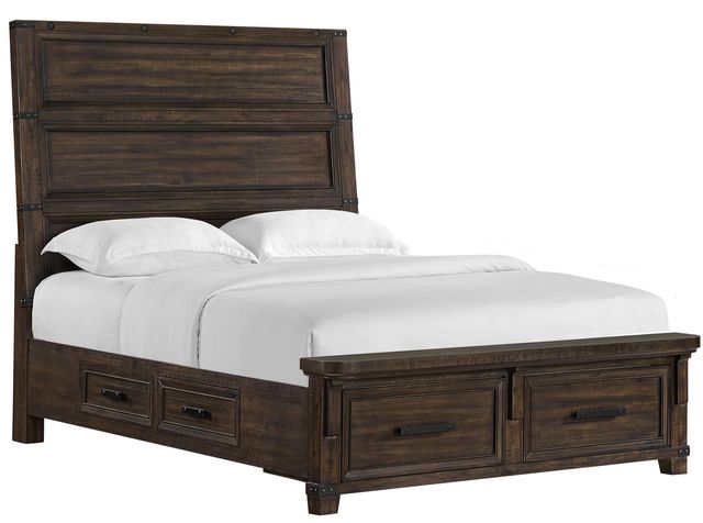 Elements International Colorado City Black Charcoal Queen Storage Panel Bed-0