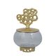 A & B Home Gold/Translucent Black Glass Lidded  Jar-0