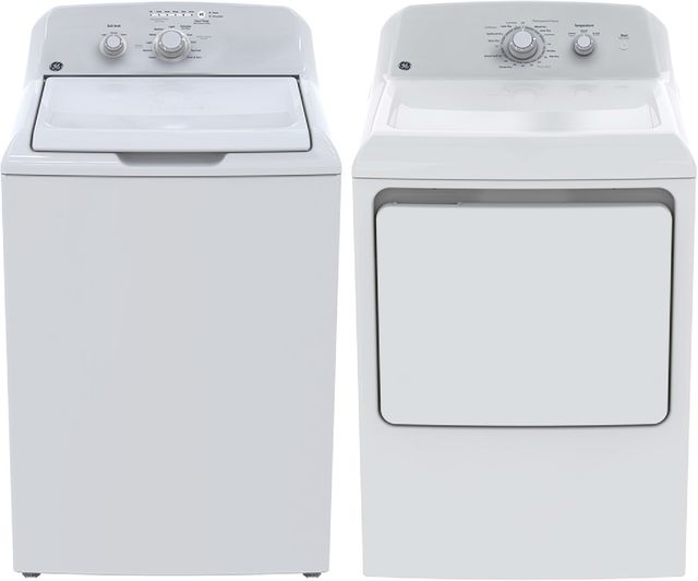 GE® White Top Load Washer & Electric Dryer Laundry Pair-0