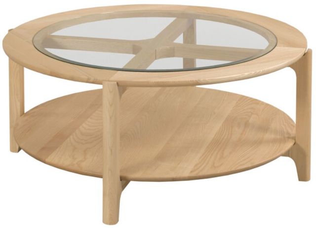 Kincaid® Essence Newport Glass Top Round Coffee Table with Ash Base-0