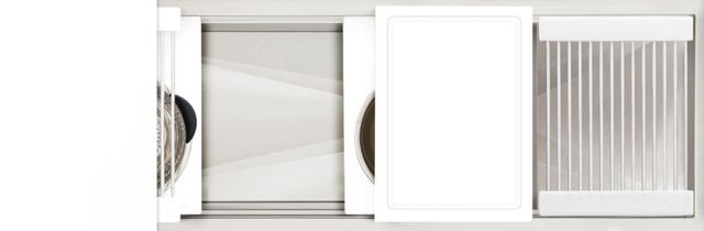 The Galley® Designer White Resin Ideal Workstation 4S + 12" DryDock® Drain Side, Five Tool Culinary Kit, One DryDock® Tool-0