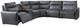 Benchcraft® ModZ 6-Piece Blue Power Reclining L-Shape Sectional with Audio Console-0