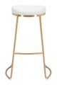 Zuo® Bree White and Gold Set of 2 Bar Stool-3