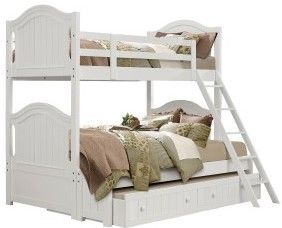 Mazin Furniture Clementine White Twin/Full Bunk Bed-1