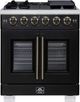 FORNO® Capriasca Series Alta Qualita 30" Black Pro Style Gas Range-0