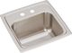 Elkay Lustertone® Lustrous Satin 15" 2-Hole Single Bowl Drop-in Bar Sink with 2" Drain-0
