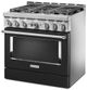 KitchenAid® 36" Imperial Black Smart Pro Style Gas Range-3