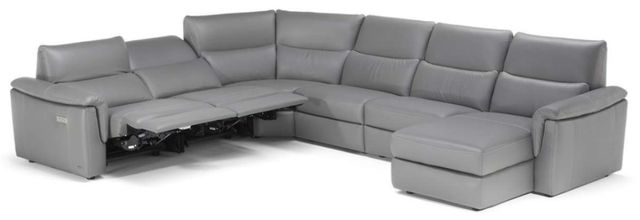 Natuzzi Editions Customizable Amorevole 6-Piece Leather Power Reclining Right-Arm Facing Sectional and Chaise with Power Headrest-0