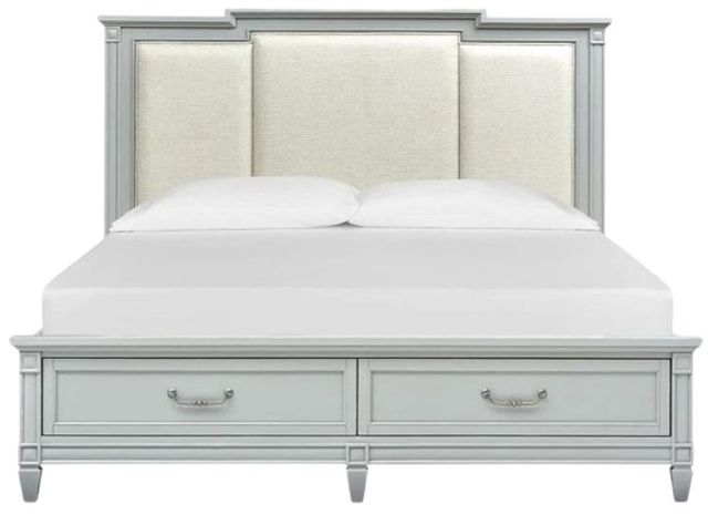 Magnussen Home® Glenbrook Natural/Pebble Upholstered King Panel Storage Bed-1