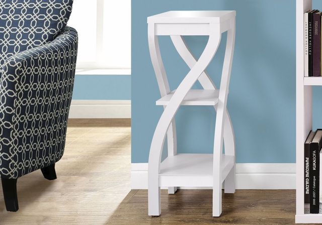 Monarch Specialties Inc. 32"H White 2 Tier Accent Table-2