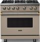 Viking® 5 Series 36" Nantucket Pro Style Gas (NG) Range with Brushed Brass Trim-0