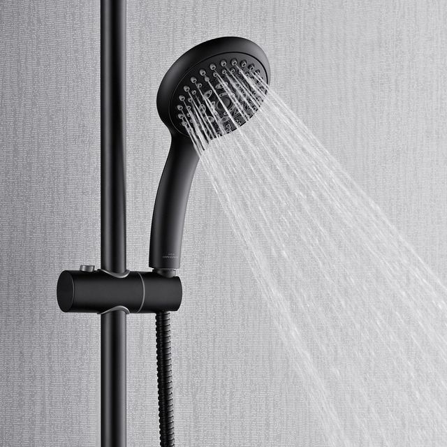 Forno Acqua AcquaFALL Matte Black Retrofit Shower System 1.8 GPM-4