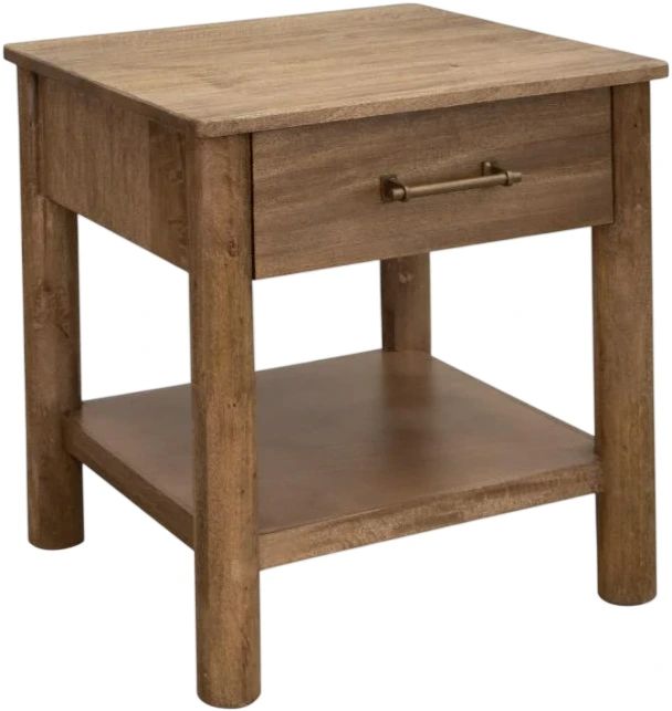 International Furniture Direct Olimpia Natural End Table-0
