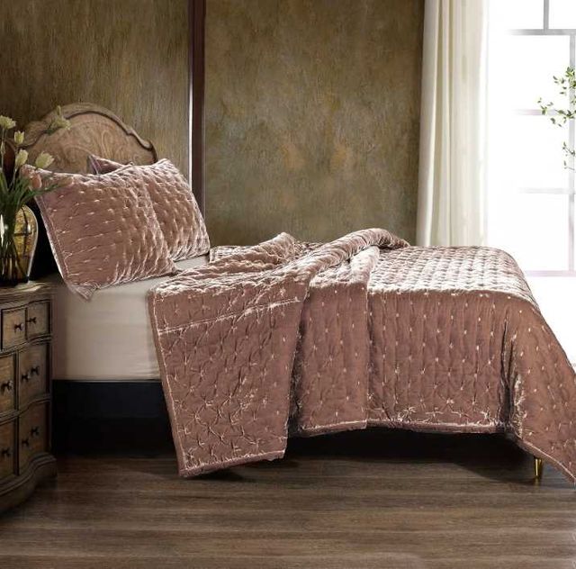 HiEnd Accents Stella 3-Piece Dusty Rose King Bedding Bundle-1