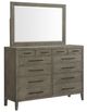 Elements International Versailles Contemporary Gray 12-Drawer Dresser and Mirror-0