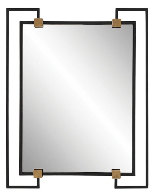 Uttermost® Ivey Black Rectangular Mirror-0