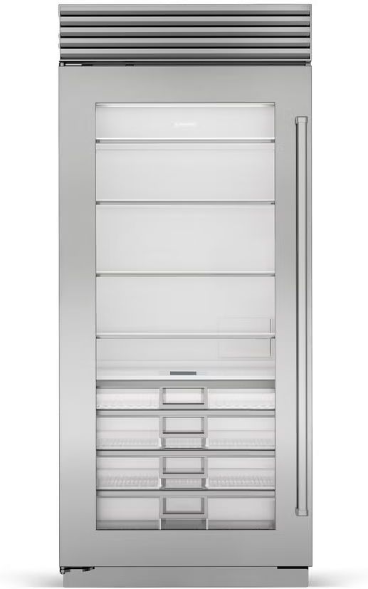 Sub-Zero® Classic Series 36" 22.9 Cu. Ft. Stainless Steel Left Hinge Column Refrigerator with Standard Glass Door-0