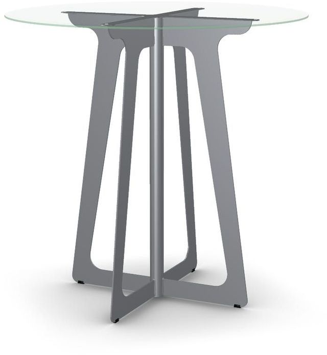 Amisco Genesis Clear Beveled Glass Round Bar Table-0