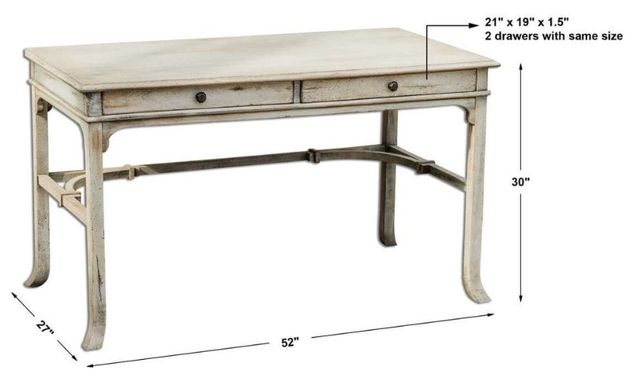 Uttermost® Bridgely Aged White Writing Desk-2