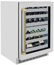 ZLINE Autograph Edition Touchstone 24 " 4.8 Cu. Ft. Stainless Steel Dual Zone with Glass Door and Champagne Bronze Helix Handle -3