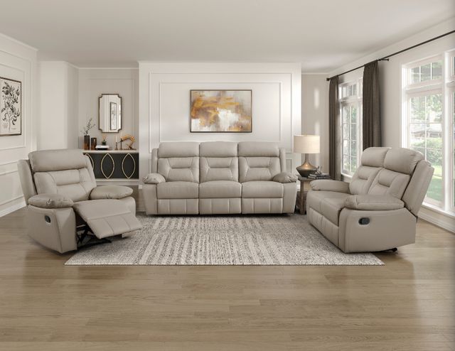 Homelegance® Laconia Latte Manual Recliner-1