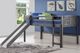 Donco Kids Louver Antique Grey Twin Low Loft Bed with Slide-0