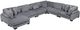 Homelegance® Traverse 6-Piece Gray U-Shape Modular Sectional with Reversible Chaise-0