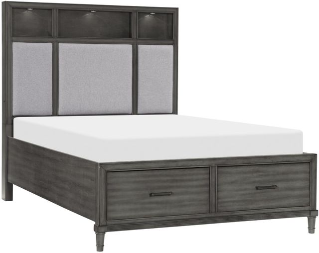 Homelegance® Wittenberry Gray California King Upholstered Platform Bed-0