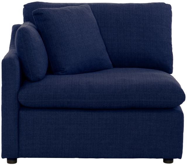 Mazin Furniture Howerton 5-Piece Blue Modular Sectional with 3 Pillows and  Right Side Ottoman Chaise-1