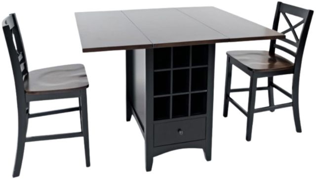 Jofran Inc. Asbury Park 3-Piece AP Black/Autumn Brown Dining Set-0