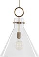 Uttermost® Imbuto Aged Brass Funnel Glass 1-Light Pendant-4