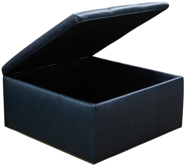England Furniture Customizable Hendrix Leather Storage Ottoman with Nailhead Trim-1